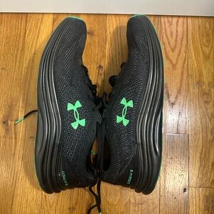 Under Armour Liquify Running Shoes Black Green Men's Size 11.5 USA 3021946-006